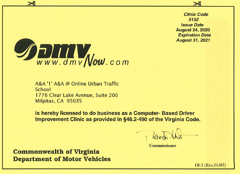 Online Basic Driver Improvement Course DMV Traffic School License